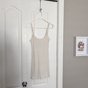 SKIMS Cotton Ribbed Off-White Slip Dress (Size Small)